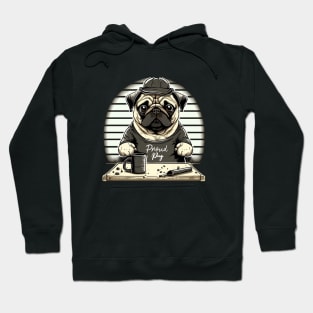 Pug Dog White Hoodie